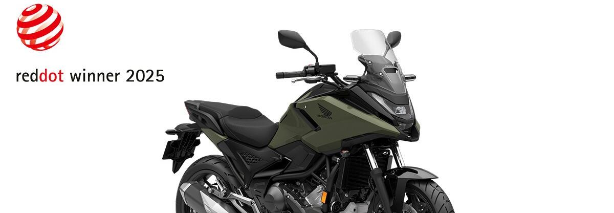 Honda NC750X é eleita vencedora do prêmio Red Dot Design Award de 2025 na categoria de Design de Produto e modelo EM1 e: vence o prêmio iF Design Award na categoria de Design de Produto 
