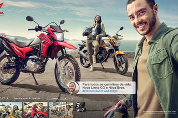 Honda Motos une CG e Bros em nova campanha que destaca a brasilidade e parceria das motocicletas mais vendidas da marca